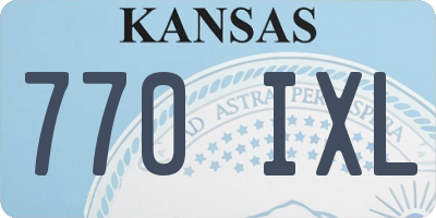 KS license plate 770IXL