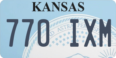 KS license plate 770IXM