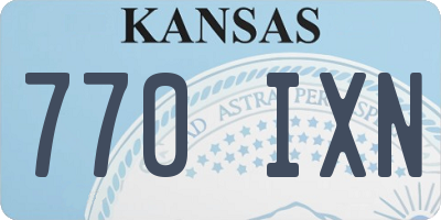 KS license plate 770IXN