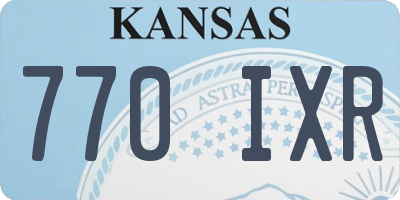 KS license plate 770IXR