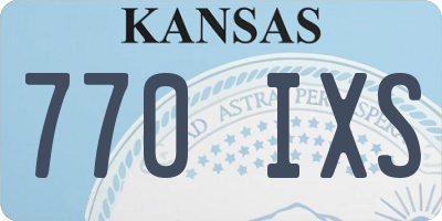 KS license plate 770IXS
