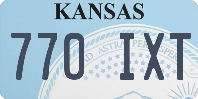 KS license plate 770IXT