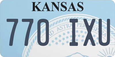 KS license plate 770IXU