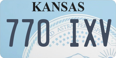 KS license plate 770IXV