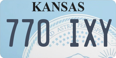 KS license plate 770IXY