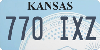 KS license plate 770IXZ