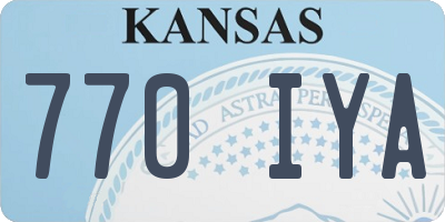 KS license plate 770IYA