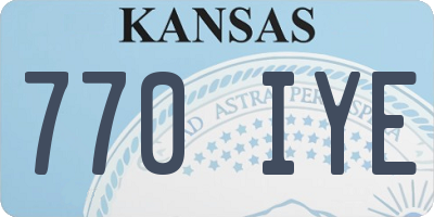 KS license plate 770IYE