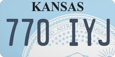 KS license plate 770IYJ