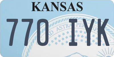 KS license plate 770IYK