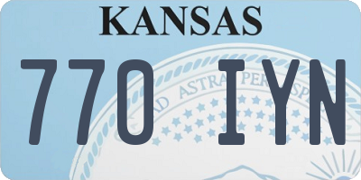 KS license plate 770IYN