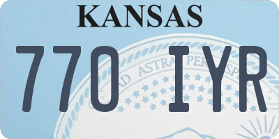 KS license plate 770IYR