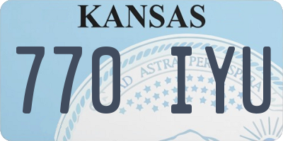 KS license plate 770IYU