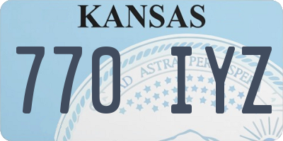 KS license plate 770IYZ