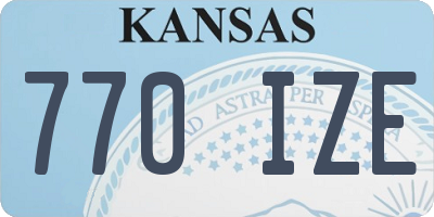 KS license plate 770IZE