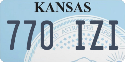 KS license plate 770IZI