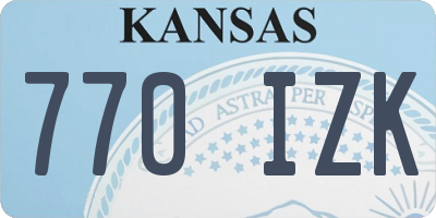 KS license plate 770IZK