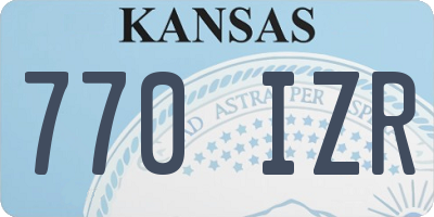 KS license plate 770IZR