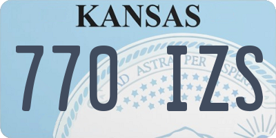 KS license plate 770IZS