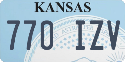 KS license plate 770IZV