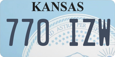 KS license plate 770IZW
