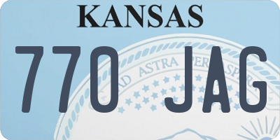 KS license plate 770JAG