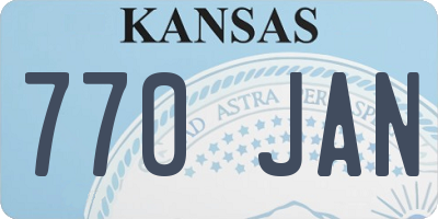 KS license plate 770JAN