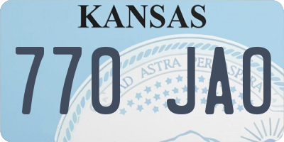 KS license plate 770JAO