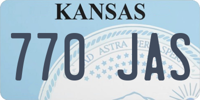 KS license plate 770JAS
