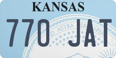 KS license plate 770JAT