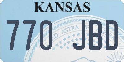 KS license plate 770JBD