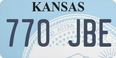 KS license plate 770JBE