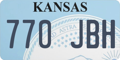 KS license plate 770JBH
