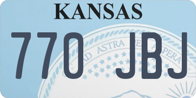 KS license plate 770JBJ