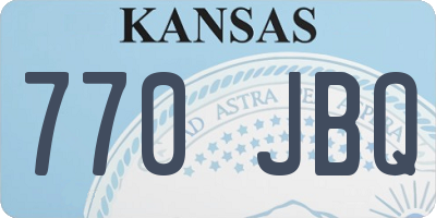 KS license plate 770JBQ