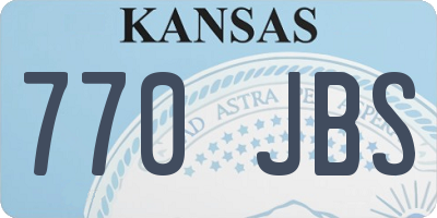 KS license plate 770JBS