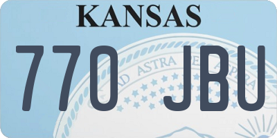 KS license plate 770JBU
