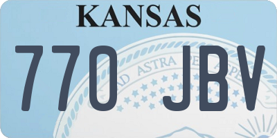 KS license plate 770JBV