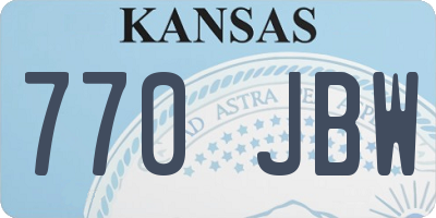 KS license plate 770JBW