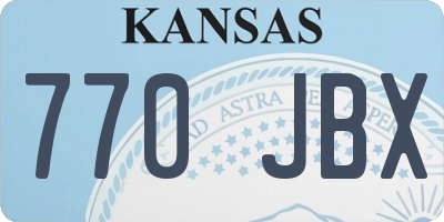KS license plate 770JBX