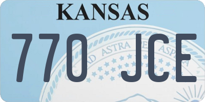 KS license plate 770JCE