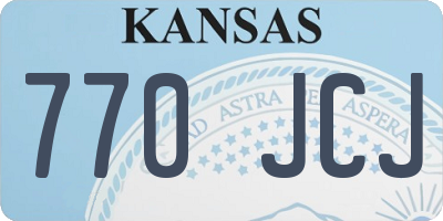 KS license plate 770JCJ