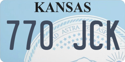 KS license plate 770JCK