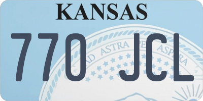 KS license plate 770JCL