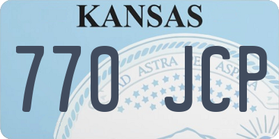 KS license plate 770JCP