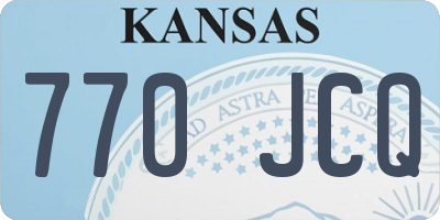 KS license plate 770JCQ