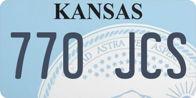 KS license plate 770JCS