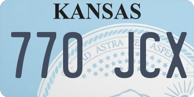 KS license plate 770JCX