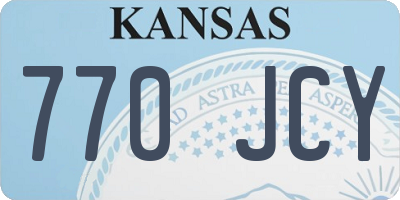 KS license plate 770JCY