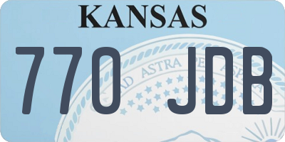 KS license plate 770JDB